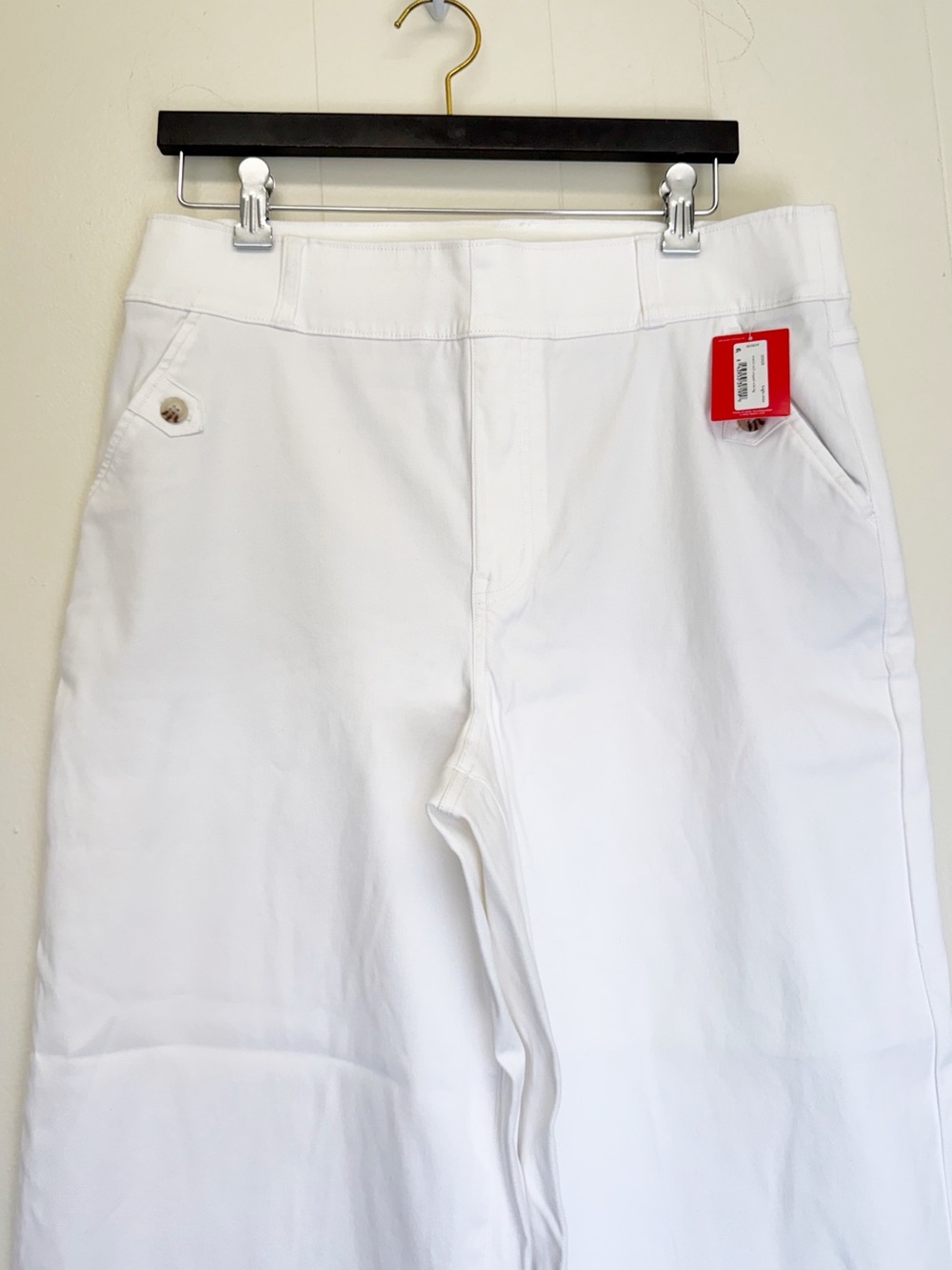 NWT SPANX Stretch Twill Cropped Wide Leg Pant Large Bright White 1X - Picture 6 of 14